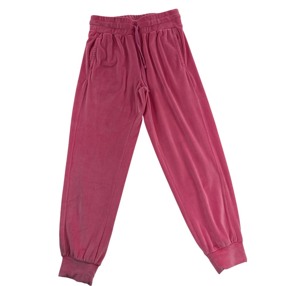 Saturday Sunday Anthropologie XS Pink Velour Jogger Pants Y2K Lounge Athleisure